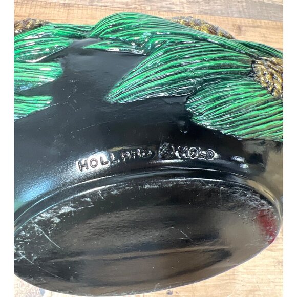 VTG Ceramic Christmas Decorative Pinecone Holly Basket Holland Mold Centerpiece - Picture 7 of 7